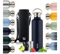 Blumtal Termo 750ml - Botella de acero inoxidable de doble pared 750ml - Botella isotérmica libre de BPA 750ml - Botella de acero inoxidable 750ml - botella de té - deportiva - Azul Oscuro