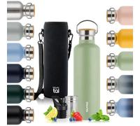 Blumtal Termo 750ml - Botella de acero inoxidable de doble pared - Botella isotérmica libre de BPA - Botella deportiva - Verde Verano