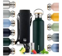 Blumtal Termo 750ml - Botella Isotérmica de Acero Inoxidable de Doble Pared - Libre de BPA - Para Té y Deportes - Verde Oscuro