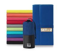 Blumtal Toalla de microfibra 2 x 80 x 40 cm, extraabsorbente, seca rápidamente, ideal para fitness, playa y viajes, compacta