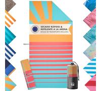 Blumtal Toalla Playa Microfibra 90x180 cm - Toalla Playa Grande compacta y de Secado rápido - Toalla Grande Playa sin Arena con Cinta - Toalla de Playa Grande Suave - Toalla Piscina con Motivo de Sol