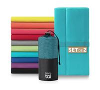 Blumtal Toallas de microfibra 2 x 80 x 40 cm extraabsorbentes - microfibra de secado rápido - óptima toalla de fitness / toalla de playa de microfibra / toalla de gimnasio - toalla de viaje compacta