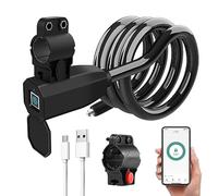 BlumWay Candado para bicicleta, huella digital inteligente, cable de acero inoxidable de 5 pies sin llave, impermeable, antirrobo, micro USB recargable, funda de aluminio