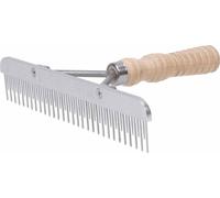 Blunt diente estimulador peine w/mango de madera y cuchilla reemplazable de acero inoxidable