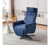 BLUON HOME Sillón reclinable de chenilla con reposapiés, reclinable y reclinable, para salón, moderno, color azul