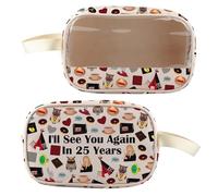 BLUPARK Bolsa de maquillaje transparente de la serie de televisión de los años 90 con texto en inglés «I'll See You Again» para fanáticos, Nos vemos de nuevo, Retro