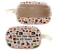 BLUPARK Bolsa de maquillaje transparente de la serie de televisión de los años 90 con texto en inglés «I'll See You Again» para fanáticos, Nos vemos de nuevo, Retro