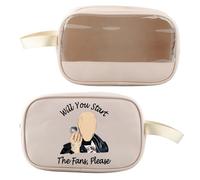 BLUPARK Bolsa de maquillaje transparente inspirada en el presentador de TV Will You Start The Fans, bolsa de cosméticos de regalo para fans, Comienza los ventiladores, Retro