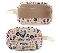 BLUPARK Bolsa de maquillaje transparente inspirada en la película de comedia musical Say No More Mon Amour, regalo para los fans, No More Mon Amour, Retro