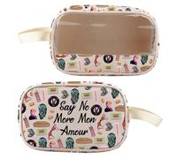 BLUPARK Bolsa de maquillaje transparente inspirada en la película de comedia musical Say No More Mon Amour, regalo para los fans, No More Mon Amour, Retro
