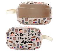 BLUPARK Bolsa de maquillaje transparente para fanáticos de la serie de televisión de los años 90, con texto en inglés "There Is No Algebra", Sin álgebra, Retro