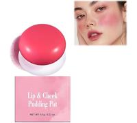 Blurry Pudding Pot for Lip&Cheek, Velvet Matte Pudding Pot Lip Clay, Buildable Lightweight, Multi-Use Soft Matte Finish, Natural Glow High Pigment Lipstick Blush Lasting Lip Tint (Aura, one size)