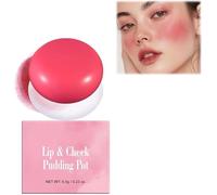 Blurry Pudding Pot for Lip&Cheek, Velvet Matte Pudding Pot Lip Clay, Buildable Lightweight, Multi-Use Soft Matte Finish, Natural Glow High Pigment Lipstick Blush Lasting Lip Tint (Flushing, one size)