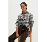 Blusa a cuadros con volantes, de estilo desenfadado Medium Blue 36