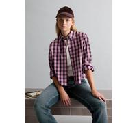 Blusa a cuadros de corte corto Light Beige XS