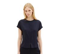 Blusa básica de mujer TOM TAILOR de manga corta, Azul (10668-capitán del cielo azul), S