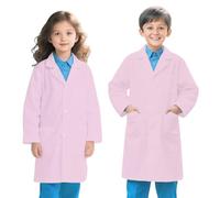Blusa blanca infantil, blusa química algodón Lycee Laboratorio infantil de | Blusas para niña, niño, manga larga, blusas médicas con 3 bolsillos para estudiante de escuela secundaria