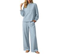 Blusa con cuello alto, mangas largas con volantes y medio abotonadas, y pan | Comprar Conjuntos Deportivos Mujer Conjuntos Capucha El Super Azul Talle Rosado Ancha Ofertas Oversize