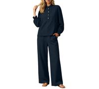 Blusa con cuello alto, mangas largas con volantes y medio abotonadas, y pan | Comprar Conjuntos Deportivos Mujer Conjuntos Capucha El Super Azul Talle Rosado Ancha Ofertas Oversize