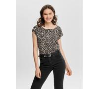 Blusa con estampado de lunares, cuello redondo y manga corta Mujer Talla 40. Color Otros