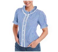 Blusa de Dirndl Sexy Tradicional Tirolesa Top La Media Manga Trachten Mujer Parte Transparente Haleco Encaje para Fiesta Y Disfraz O Llevar A Diario