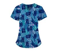 Blusa de Enfermera Uniforme de enfermería hospitalaria con Estampado Animal, Bata quirúrgica, Accesorios, pediátricos, clínicos para el Hospital(Color3,XXL)