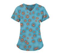 Blusa de Enfermera Uniforme de enfermería hospitalaria con Estampado Animal, Bata quirúrgica, Accesorios, pediátricos, clínicos para el Hospital(Color6,XXXL)