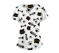 Blusa de Enfermera Uniforme de enfermería hospitalaria con Estampado Animal, Bata quirúrgica, Accesorios, pediátricos, clínicos para el Hospital(Color5,XL)