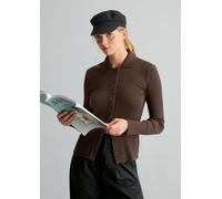 Blusa de jersey entallada Espresso Brown XXL