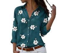 Blusa de lentejuelas Negro Casual Animal Estampado Manga Larga Elegante Casual Suelto Top Camisa Viscosa Blusa Mujer Negro, verde, L