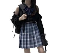 Blusa de manga larga con hombros descubiertos para mujer, estilo casual, vintage, kawaii, holgado, cuello Peter Pan, estilo preparado, para primavera y verano, Negro, M