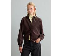 Blusa de manga larga de pana fina, corte regular Espresso Brown XL