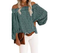 Blusa de manga larga para mujer, hombros descubiertos, camiseta de manga larga, blusa informal, blusa de túnica, blusas con hombros descubiertos, blusas sexy, tops de gasa, mangas de farol, camiseta