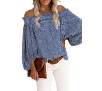 Blusa de manga larga para mujer, hombros descubiertos, camiseta de manga larga, blusa informal, blusa de túnica, blusas con hombros descubiertos, blusas sexy, tops de gasa, mangas de farol, camiseta