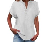 Blusa de manga larga para mujer suelta casual transpirable elegante correr superior mujer clásico gimnasio deportivo suelto algodón lino versátil casual verano, 01#blanco, 4X-Large
