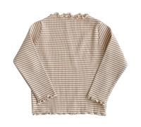 Blusa de Manga Larga para niñas con Cuello diseño a y Estampado Floral Estilo Informal Temporada otoño Invierno básica Infantil (Coffee, 7-8 Years)