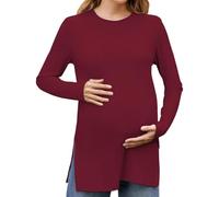 Blusa de maternidad para mujer, camiseta básica escalonada, camiseta de manga larga, RD2., L