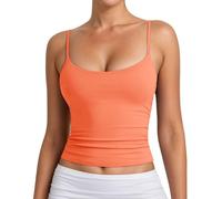 Blusa de moda ajustable para mujer, blusa sin mangas para primavera, cuello redondo, ajuste holgado, lindas camisetas tipo túnica familiar, vintage, casual, verano, moda 2026, sexy, naranja, L