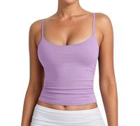 Blusa de moda ajustable para mujer, blusa sin mangas para primavera, cuello redondo, ajuste holgado, lindas camisetas tipo túnica familiar, vintage, casual, verano, moda 2026, sexy, morado claro, XS