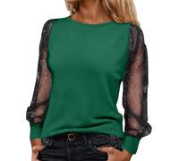 Blusa De Mujer Carnaval Lentejuelas Elegante Deslumbrante Mangas Largas Cuello Redondo Clásico Vestimenta Noche Ligero Look Trendy Tela Suave Disfraz Festival