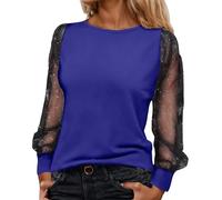 Blusa De Mujer Carnaval Lentejuelas Elegante Deslumbrante Mangas Largas Cuello Redondo Clásico Vestimenta Noche Ligero Look Trendy Tela Suave Disfraz Festival