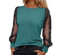 Blusa De Mujer Carnaval Lentejuelas Elegante Deslumbrante Mangas Largas Cuello Redondo Clásico Vestimenta Noche Ligero Look Trendy Tela Suave Disfraz Festival