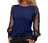 Blusa De Mujer Carnaval Lentejuelas Elegante Deslumbrante Mangas Largas Cuello Redondo Clásico Vestimenta Noche Ligero Look Trendy Tela Suave Disfraz Festival