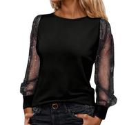 Blusa De Mujer Carnaval Lentejuelas Elegante Deslumbrante Mangas Largas Cuello Redondo Clásico Vestimenta Noche Ligero Look Trendy Tela Suave Disfraz Festival