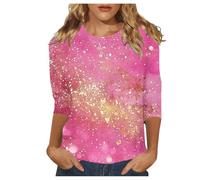 Blusa De Mujer Carnaval Lentejuelas Sexy Destacado Mangas 3/4 Cuello Normal Clásico Disfraz Festival Duradero Look Trendy Ligero Elegante Glamuroso Moda