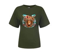 Blusa de mujer elegante bonita camiseta de vaca para mujer patrón lindo 2023 verano lindo vaca camiseta ropa de mujer top con escote mujer, AG., L