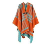 Blusa de Mujer Estilo étnico con Botones, Chal, Manta, Abrigo cálido otoño e Invierno for, Bohemio(Orange)