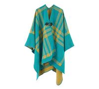 Blusa de Mujer Estilo étnico con Botones, Chal, Manta, Abrigo cálido otoño e Invierno for, Bohemio(Sky Blue)
