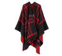 Blusa de Mujer Estilo étnico con Botones, Chal, Manta, Abrigo cálido otoño e Invierno for, Bohemio(Wine Red)