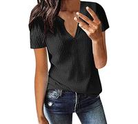 Blusa de mujer Top Mariposa Estampado Elegante Camisetas, Negro , XL